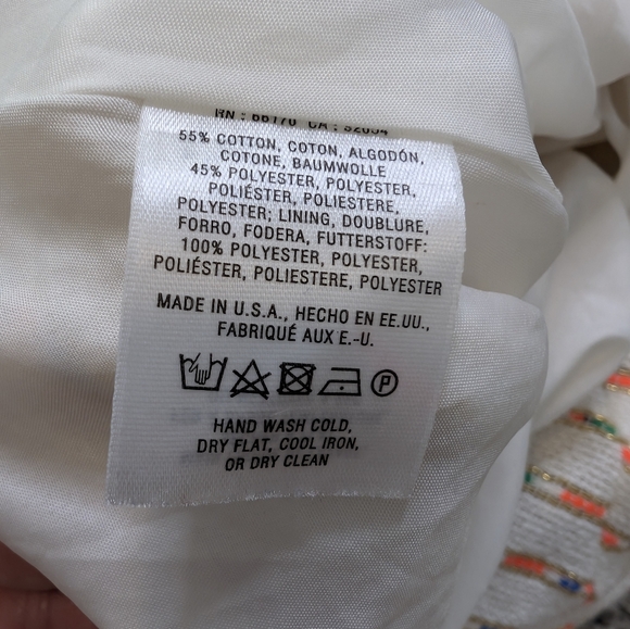 💘 Anthro Maeve Lucaya Swing Skirt 4 Metallic Stripe Knit Ivory Gold Zipper - Picture 5 of 6